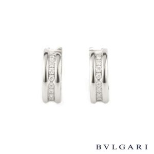 Bvlgari 18k White Gold Diamond Set B.zero1 Earrings